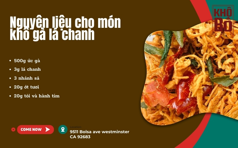 cách làm khô gà lá chanh