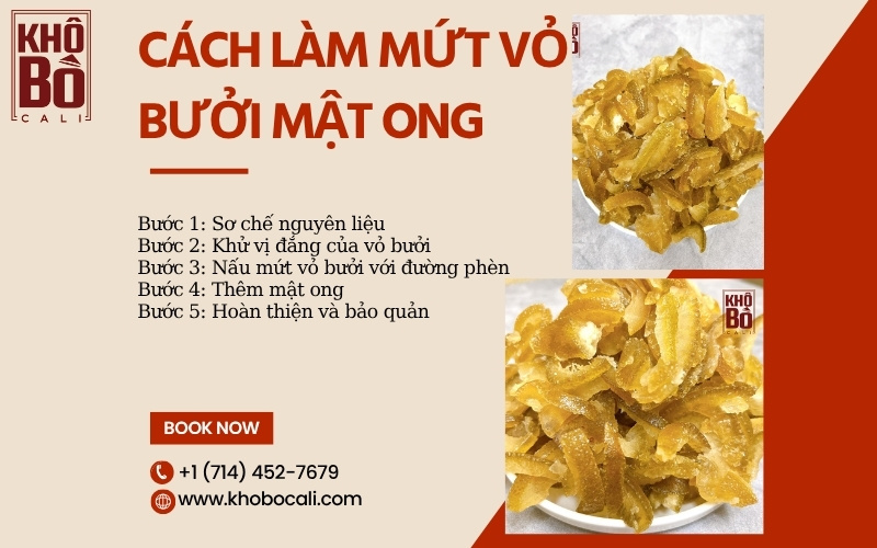 cách làm mứt vỏ bưởi