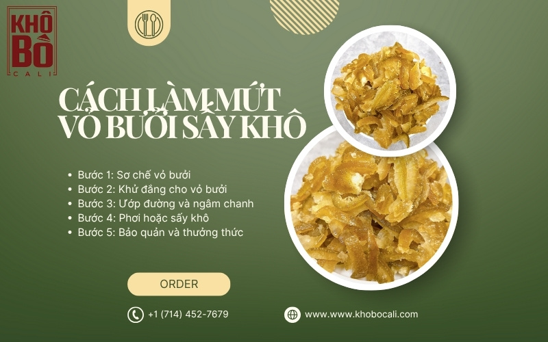 cách làm mứt vỏ bưởi