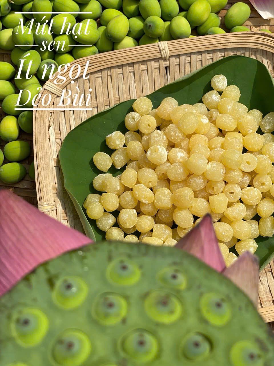 làm mứt hạt sen tươi trắng đẹp