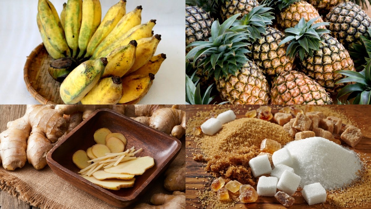 Nguyên liệu làm Kẹo chuối tươi