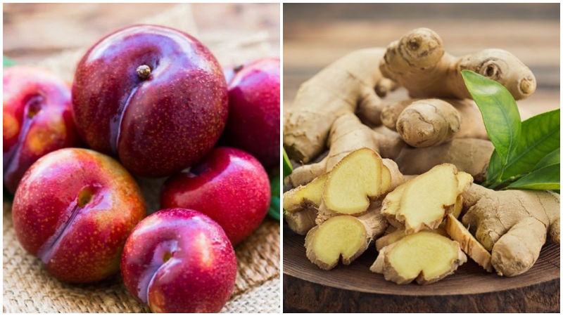 Nguyên liệu làm ô mai mận xào gừng